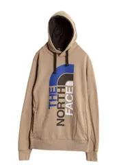 【お得なクーポン配布中!】 ノースフェイス プリント スウェット フード パーカー メンズ S 古着 The North Face プルオーバー トレーナー 裏起毛 アウトドア ツートン