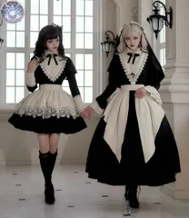 新品 未使用 【手紙と詩-夜曲-】ゴスロリドレス6点フルセット ロングワンピース 黒 クラロリ