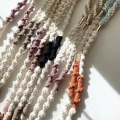 【23色選べる】マクラメ スマホショルダー ハンドメイド