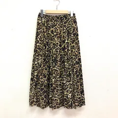 jouetie レオパード柄 消しプリーツスカート ウエストゴム ミディ丈 フレアスカート 総柄スカート FREE