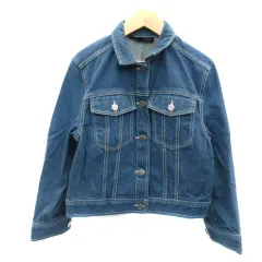 ジルスチュアート JILL STUART デニムジャケット Gジャン ジージャン ミドル丈 無地 S 青 ブルー /YK31