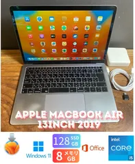 ［美品］　Apple MacBook Air 13inch 2019/Core i5 1.6GHz/8GB/SSD128GB/Windows11/Office 2024/Ri449