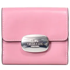 コーチ 財布 COACH カーフレザー スモール エライザ ロゴ ウォレット コンパクト 二つ折り財布 トープピンク CP254