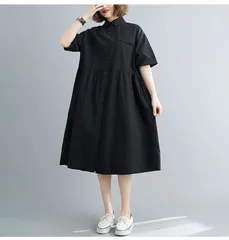 新品! シャツワンピース チュニック レディース 春 夏 ミモレワンピース シャツ ワンピース 半袖 大人可愛い 体型カバー 着痩せ カジュアル シンプル おしゃれ 上品 体型カバー ゆったり 20代 30代 40代 kkkqto