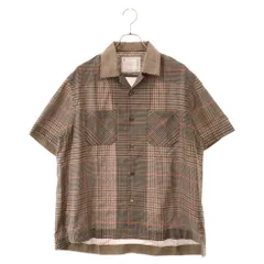 Sacai (サカイ) 21SS ハウンドトゥース カットオフ オープンカラー 
