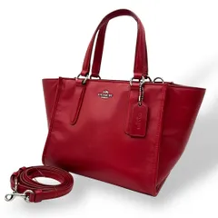 良品 770 コーチ ハンドバッグ 2way レザー レッド