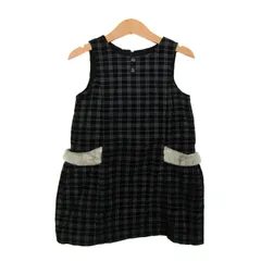 べべ ワンピース トップス ノースリーブ チェック柄 キッズ 女の子用 100サイズ ブラック BeBe 【中古】