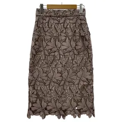 Apuweiser-riche  アプワイザー・リッシェ 総レース　花柄　刺繍　ペンシルスカート size1/ピンクベージュ系