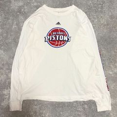 NBA デトロイト・ピストンズ ロゴ 長袖 Tシャツ ロンT adidas 古着 バスケ