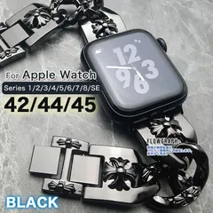 アップルウォッチ バンド 42mm 44mm 45mm アップルウォッチ ベルト 4/5/6/7/8/9/10/SE/SE2/Ultra/Ultra2 黒 CH-117