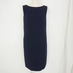 Adam et Rope アダム エ ロペ レディース ノースリーブ バックVネック ひざ丈 ワンピース 黒BLACK 38