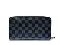 LOUIS VUITTON (ルイヴィトン) ダミエ グラフィットジッピーオーガナイザー 18年製 長財布 ラウンドファスナー N60111 ブラック シルバー ブランド/036