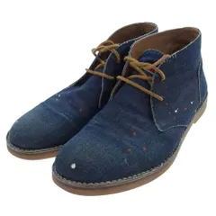 DSQUARED2 ディースクエアード ブーツ LACED UP ANKLE BOOT ペンキ加工 レースアップ アンクルブーツ インディゴブルー系 44【中古】のサムネイル