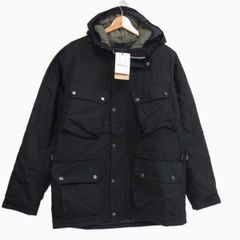 新品 24SS◇Barbour Valley Wax Jacket バレーワックスジャケット ブラック 2重フード 中綿入り ピンバッチ付き バブアー メンズ