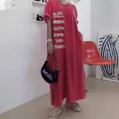 Tシャツワンピ ロングワンピース 半袖 英字プリント レディース クルーネック ワンピース 夏 ロング丈 マキシワンピース スリット入り カジュアル 体型カバー せ マタニティ ゆったり 肌触り 柔らかい 楽ちん jixi19