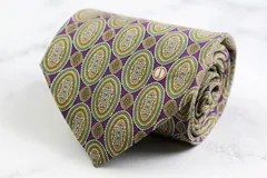 ダンヒル ブランド ネクタイ シルク 総柄 小紋柄 伊製生地 PO メンズ パープル Dunhill 【中古】