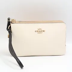 新品同様 コーチ B2257 91622  ホワイト×ベージュ カード収納 ポーチ YUM 2000000 NSK