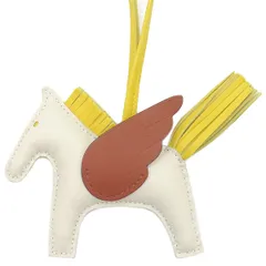 エルメス HERMES バッグチャーム ロデオPM ペガサス アニューミロ クレ×キュイーブル×ジョーヌナプル オフホワイト 茶 黄色   B刻印（2023年製） 【箱】【中古】