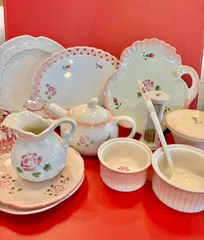 新品 スープチューリン キャサリン柄プランドパリ陶器キャセロール/イマン マニー 新品スープチューリン キャサリン柄プランドパリ陶器