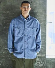 8月～9月発送予定 orslow オアスロウ RELAX FIT CHAMBRAY WORK SHIRT リラックスフィット シャンブレー ワークシャツ 長袖のサムネイル