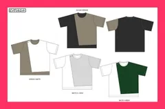 ★スタッフおすすめ★ナシ地 サラシ レイヤード 五分袖 BIGシルエット Tシャ