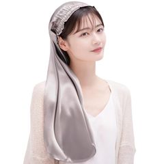 [COCOSILK] シルク ナイトキャップ ロングヘア用 シルクキャップ 筒型 ナイトキャップ ロング 髪 シルク100% 筒 ロングヘア 筒状 ヘアキャップ (75cm, アッシュピンク, Free Size)