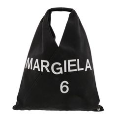 【中古】 MM6 （ｴﾑｴﾑｼｯｸｽ） メゾンマルジェラ ｼﾞｬﾊﾟﾆｰｽﾞ ﾄｰﾄﾊﾞｯｸﾞ SM バッグ JAPANESE Black ブラック cotton leather S54WD0043 used:B