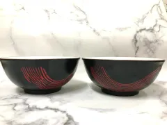 ２個セット 陶器 どんぶり 黒 刷毛目風 和食器 食器セット どんぶり 新品 ギフト プレゼント 曙