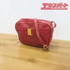 Salvatore Ferragamo サルヴァトーレフェラガモ ヴァラリボン ショルダーバッグ カーフ レッド