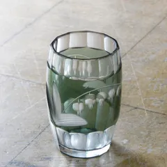 戦前ガラスコップ　アンティーク 明治 大正 戦前 アンティーク 蓋付きゴブレット グラス 青 日本