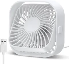 【TOPK 最新バージョン】卓上扇風機 USBミニ扇風機 風量3段階調節 小型扇風機 強力な風量と静音動作付き ホームオフィスベッドルームテーブルやデスクトップ用のミニファン ホワイト