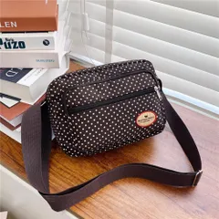 ☆ ブラウン ☆ ショルダーバッグ レディース pmysbag06 ショルダーバッグ レディース 斜めがけ 大人 ショルダーバック ショルダー バック 斜め掛け バッグ 小さめ 横型 ナイロン 軽い 軽量 おしゃれ ドット 水玉 かわいい 通勤 通学