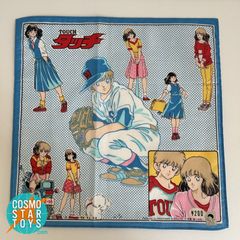 タッチ　ハンカチ　あだち充　当時物　昭和レトロ　日本製　綿100%　青