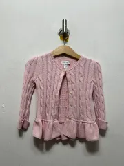 ラルフローレン キッズ ピンク ケーブル カーディガン 18M