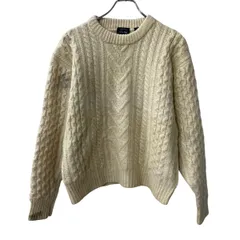 Allen Solly ウールニット セーター L アイボリー ウール100% ケーブルニット プルオーバー 冬物 a710-6360