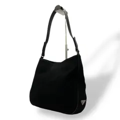 PRADA 90s Canvas Lether Shoulderbag BLK