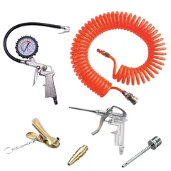PLEAVIT エアツール エアーコンプレッサー用 セット 高耐久 交換用ノズル 空気圧ツール コンプレッサー アクセサリー 測定 (６点セット)