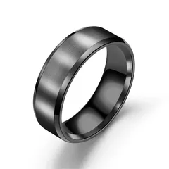 指輪 ゴシックリング ステンレス 幅8mm ブラック