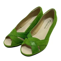 【美品】クロールバリエ (23) パンプス オープントゥ ウェッジソール サンダル 希少カラー