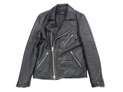 希少/美品/ナノユニバース/レザー ダブル ライダース/38 /ブラック ナノユニバース ライダースジャケット （軽くて丈夫なレザー