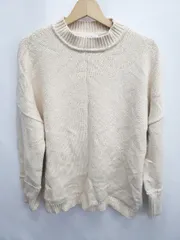 ◇ ⊇ MOUSSY マウジー プルオーバー 長袖 ニット セーター サイズFREE ライトベージュ レディース E  【1411130011337】