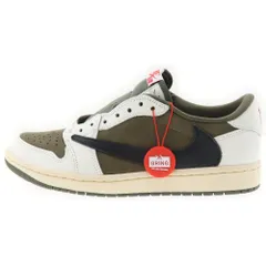 NIKE (ナイキ) ×TRAVIS SCOTT AIR JORDAN 1 LOW OG SP REVERSE OLIVE DM7866-200 トラビススコット エアジョーダン1 ローカットスニーカー リバースオリーブ US8/26cm