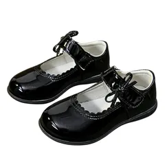 [FARFADET] フォーマルシューズ ドレスシューズ リボン キッズ 子供 靴 ガールズ 女の子 入園式 卒園式 七五三 エナメル (ブラック, 16.0 cm) [ブラック] [16.0 cm]