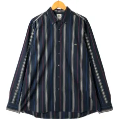 古着 ラコステ LACOSTE マルチストライプ 長袖 ボタンダウンストライプシャツ メンズL相当/eaa564155