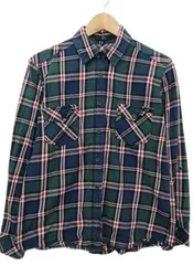 【送料無料】アズール AZUL by moussy マウジー 長袖シャツ チェックシャツ コットンシャツ 緑 レディース Mサイズ■L21907SSS19-190706-50（4）6/07