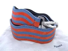 ■新品同様■ FENDI フェンディ スエード×レザー バッグ用 ショルダーストラップ 肩掛け レディース レッド系×ブルー系 FC2638
