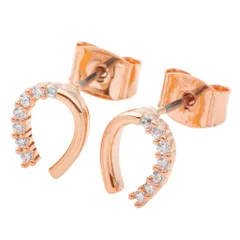 【D：ピンクゴールド×ピアス】[Cream dot. クリームドット公式] ピアス レディース 4タイプ ホースシュー 馬蹄 ビジュー 大人 上品 シンプル きれいめ