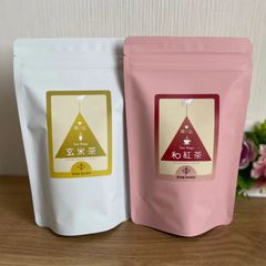 【三角ティーバッグ玄米茶20個入り＆和紅茶20個入りセット】