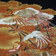 作家物　黒留袖　着物　結婚式　礼服　鳳凰　雲取り　襦袢付き【231161】のサムネイル