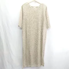 ◇ ⊂ ◎ chocol raffine robe メッシュ素材 長袖 ロング丈 ワンピース サイズＦ ベージュ系 レディース E  【1502060021036】